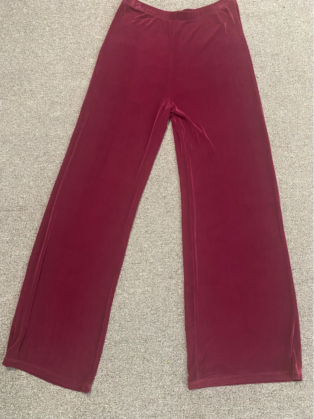 High-Rise Burgundy Wide-Leg Ponte Pants